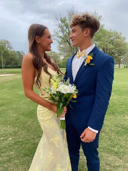 Mermaid V-neck Sequined Sweep Train Prom Dresses With Split gh2872