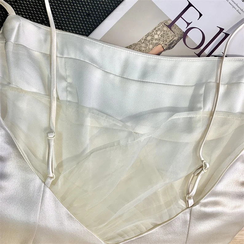 Sexy Mermaid Straps Ivory Satin Prom Dress 21th Birthday Outfits P685