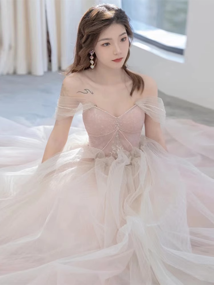 Sexy A Line Cap Sleeves Party Dress Pink Prom Dress P862