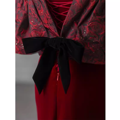 Beautiful Mermaid Off The Shoulder Long Red Prom Dress P1329