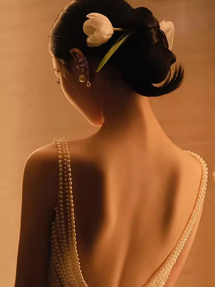 Vintage Mermaid Straps Long White Satin Wedding Dresses P1607