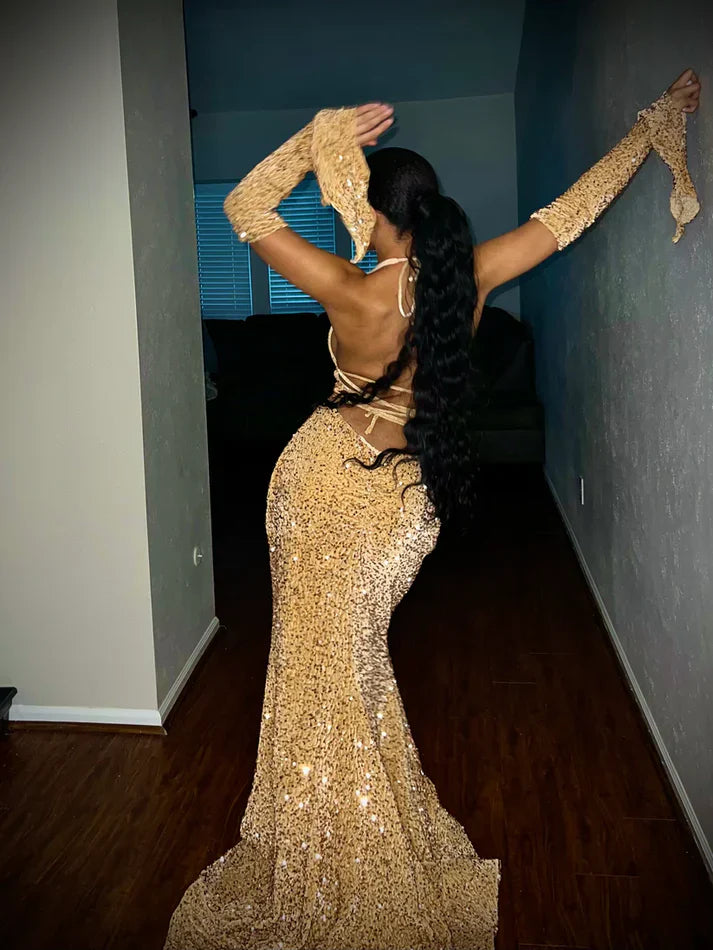 Red Shiny Pretty V Neck Long Bodycon Sexy Sequined Prom Dress Formal Evening Gown Party Dress gh3414