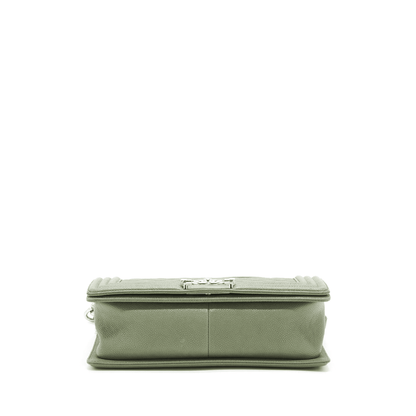 CHANEL MEDIUM BOY BAG CAVIAR LIGHT GREEN