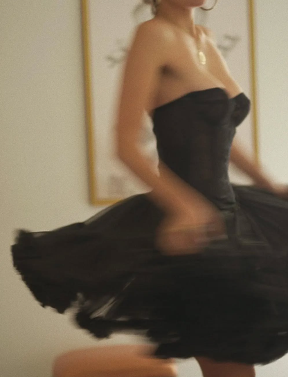 Cute A Line Sweetheart Neck Black Lace Tulle Short Homecoming Dress Birthday Dress SH2931