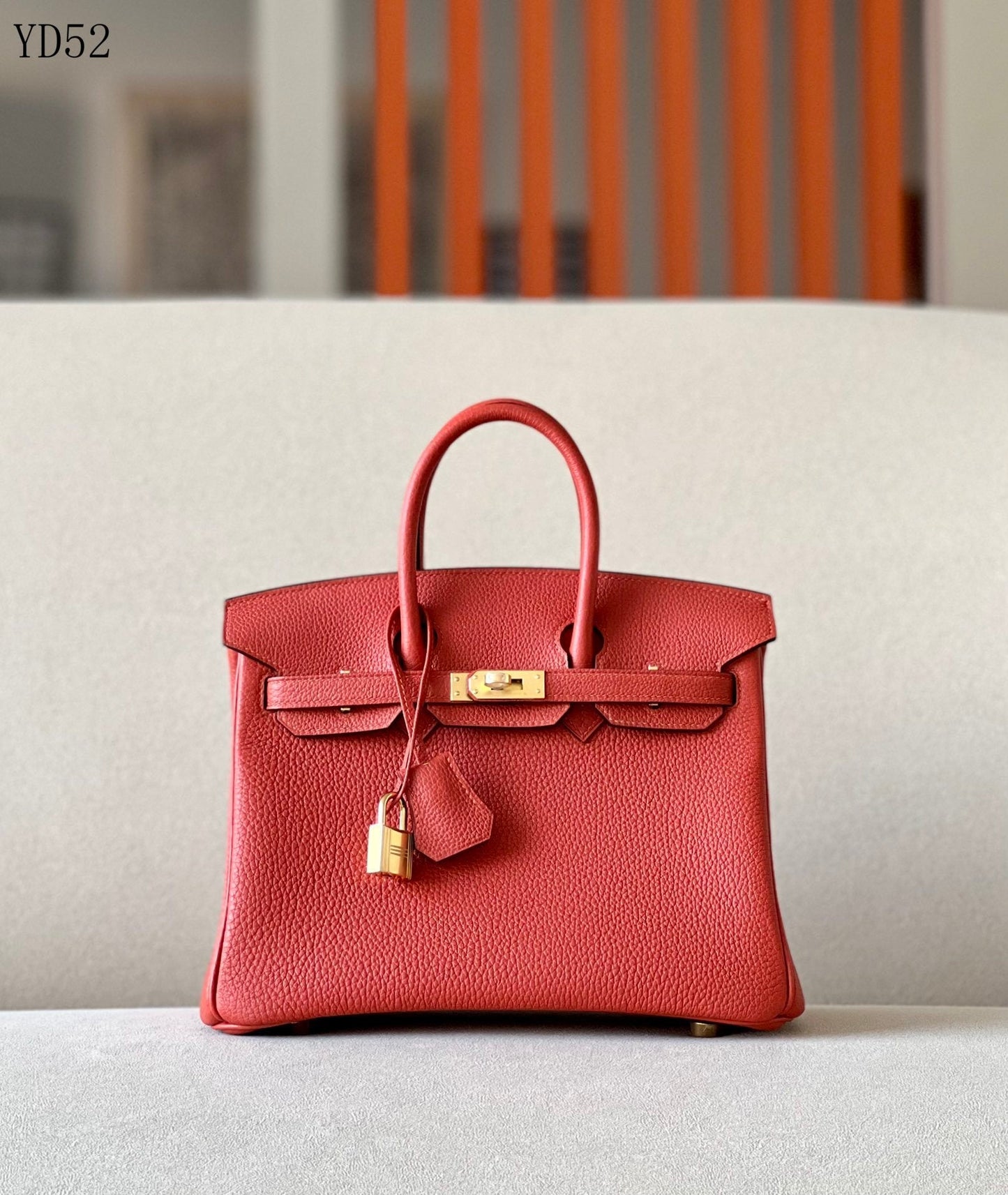 H BIRKIN TOGO 25 RED GOLD HARDWARE 25CM