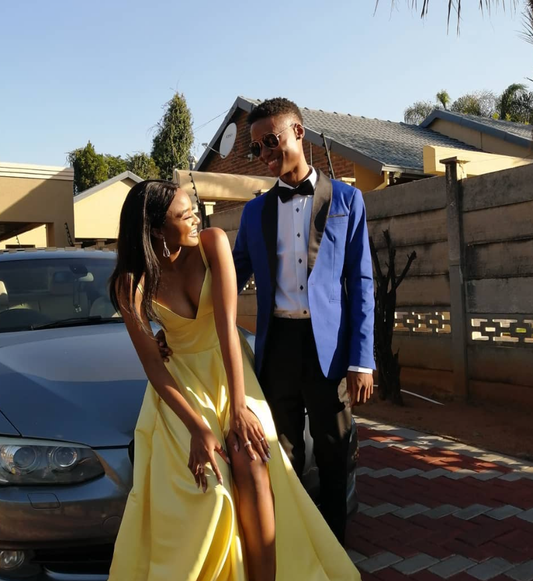 Simple A Line Spaghetti Strap Yellow Satin Prom Dress Graduation Prom Dress with Slit SH2497