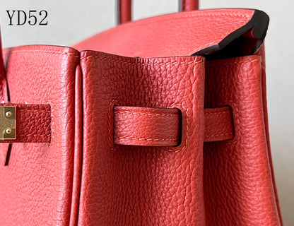 H BIRKIN TOGO 25 RED GOLD HARDWARE 25CM