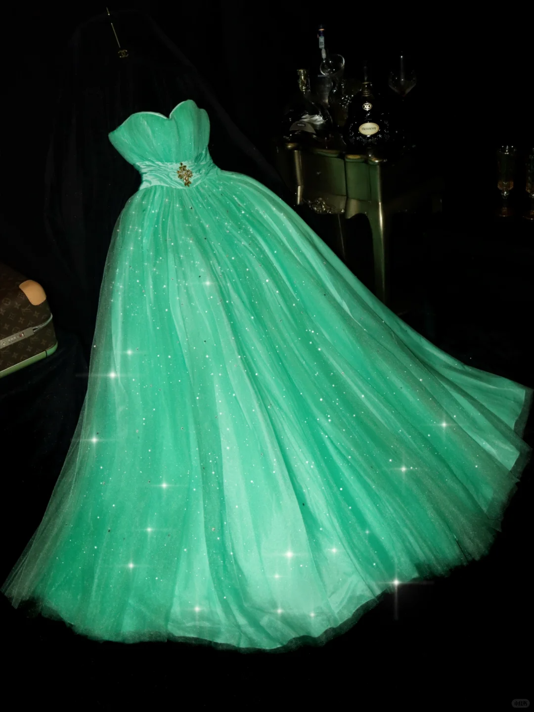 Green A Line Sweetheart Neck Rhinestone Tulle Long Prom Dress Evening Dress SH3176
