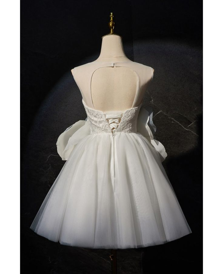Elegant White Sweetheart Tulle Short Homecoming Dress Formal Birthday Outfits  With Flowers  S638