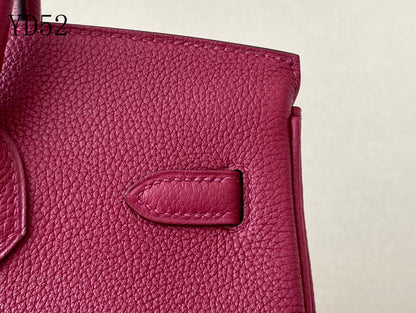 H BIRKIN 25 TOGO RED WINE  GOLD HARDWARE 25CM