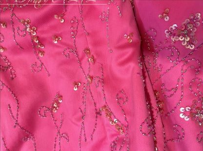 Pink Beaded Floral Elegant Long Satin Ball Gown Evening Dress Party Dress Bridesmaid Dresses gh4465