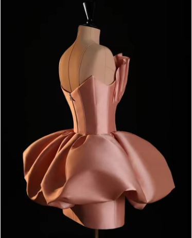 Beautiful Pink Strapless Pleated Homecoming Dress Birthday Dress S260