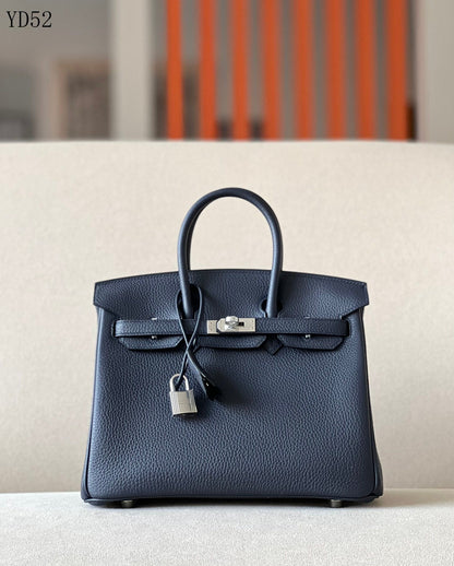 H BIRKIN 25 TOGO DARK BLUE  SILVER HARDWARE 25CM