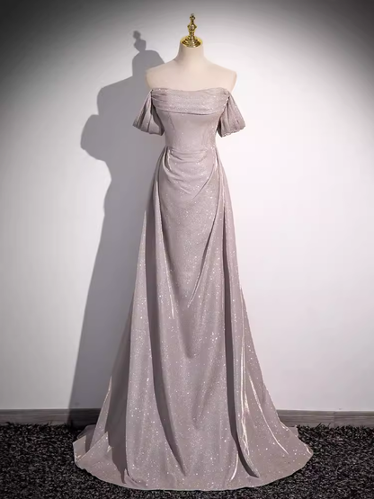 Pretty A line Square Neckline Sleeveless Long Evening Party Dress Pink Prom Dresses PD0055