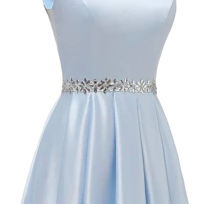 Sexy A Line Scoop Neckline Satin Green Long Prom Dresses Party Dress SD1340