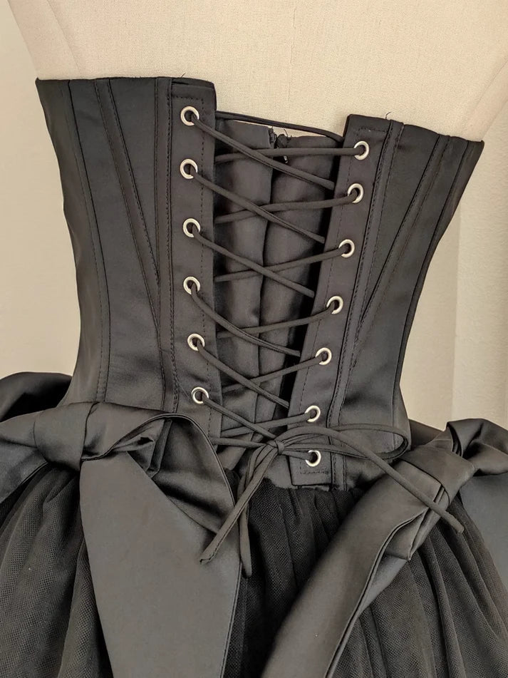 Black Sweet Cute A-line Off-shoulder Short Travel Holiday Dress Satin Birthday Dress Homecoming Dress Party Dress 11282