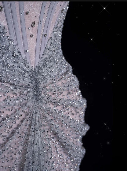 Gorgeous Mermaid Off Shoulder Sequined Long Ball Gown Formal Evening Gown Wedding Dress gh4380