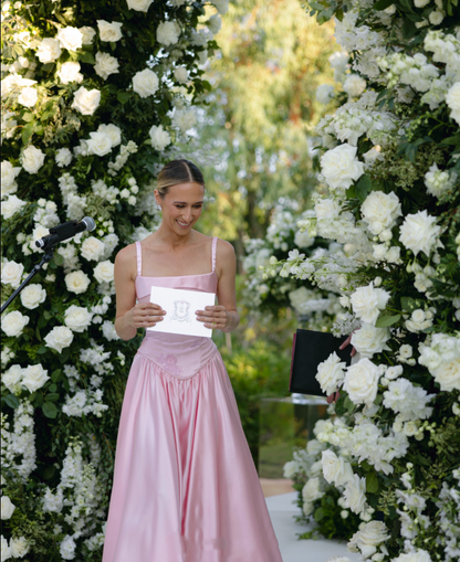 Elegant A Line V Neckline Floor-length Satin Long Pink Evening Dress Prom Dresses SD2031