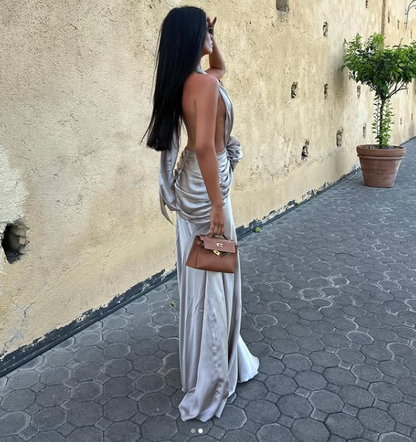 Pretty A line Halter Neckline Long Prom Dress Evening Dress Formal Dress SD2158