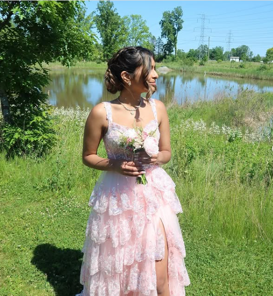 Pretty A-Line Straps Blush Pink Lace Long Prom Dresses Formal Evening Dress SD2203