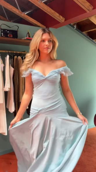 Classy Mermaid Off The Shoulder Light Sky Blue Evening Dress Prom Dresses SD2387