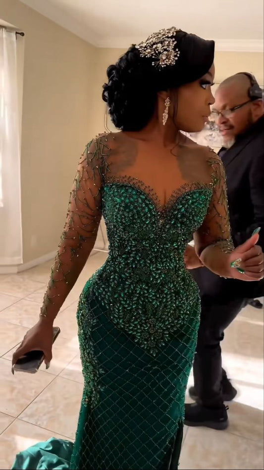 Classy Mermaid Sweetheart Green Sequin Prom Dresses Summer Wedding Guest Dresses Wedding Guest Outfits D2636