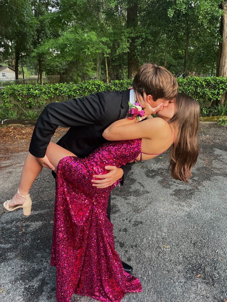 Sexy Sheath Spaghetti Straps Hot Pink High Slit Long 18th Birthday Dress Birthday Outfits Graduation Dresses D2688