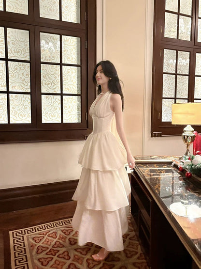 Pretty A Line Ruffles Ankle Length White Evening Dress Prom Dresses SD2752