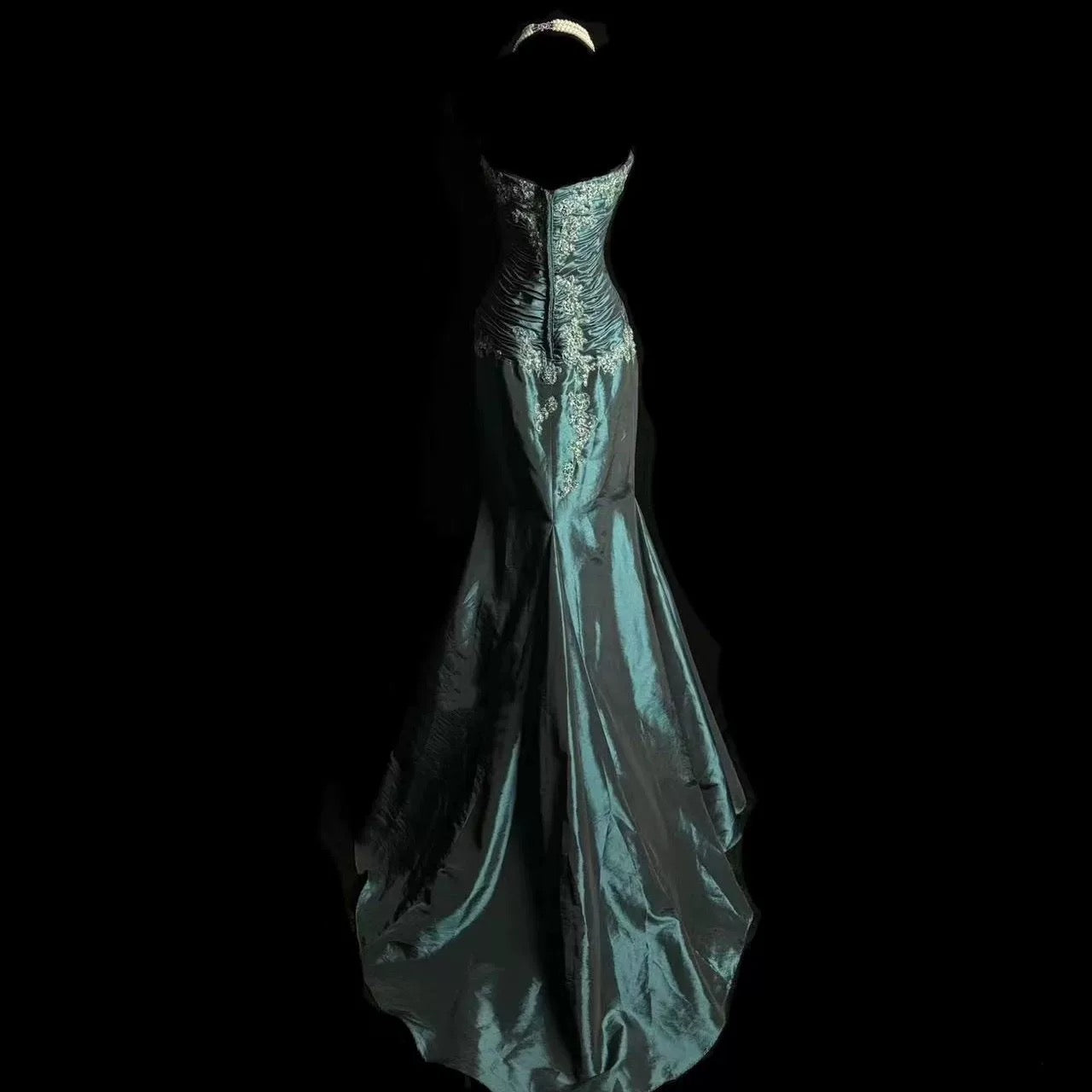 Retro Mermaid Sweetheart Taffeta Long Evening Dress Prom Dresses SD2755