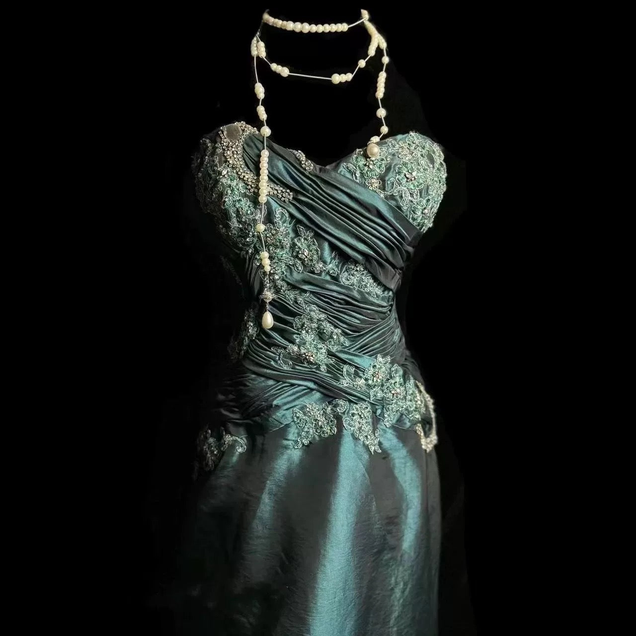 Retro Mermaid Sweetheart Taffeta Long Evening Dress Prom Dresses SD2755