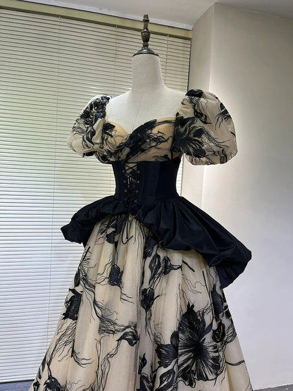 Sexy Ball Gown Off The Shoulder Champagne Elegant Tulle Long Prom Dresses H2867