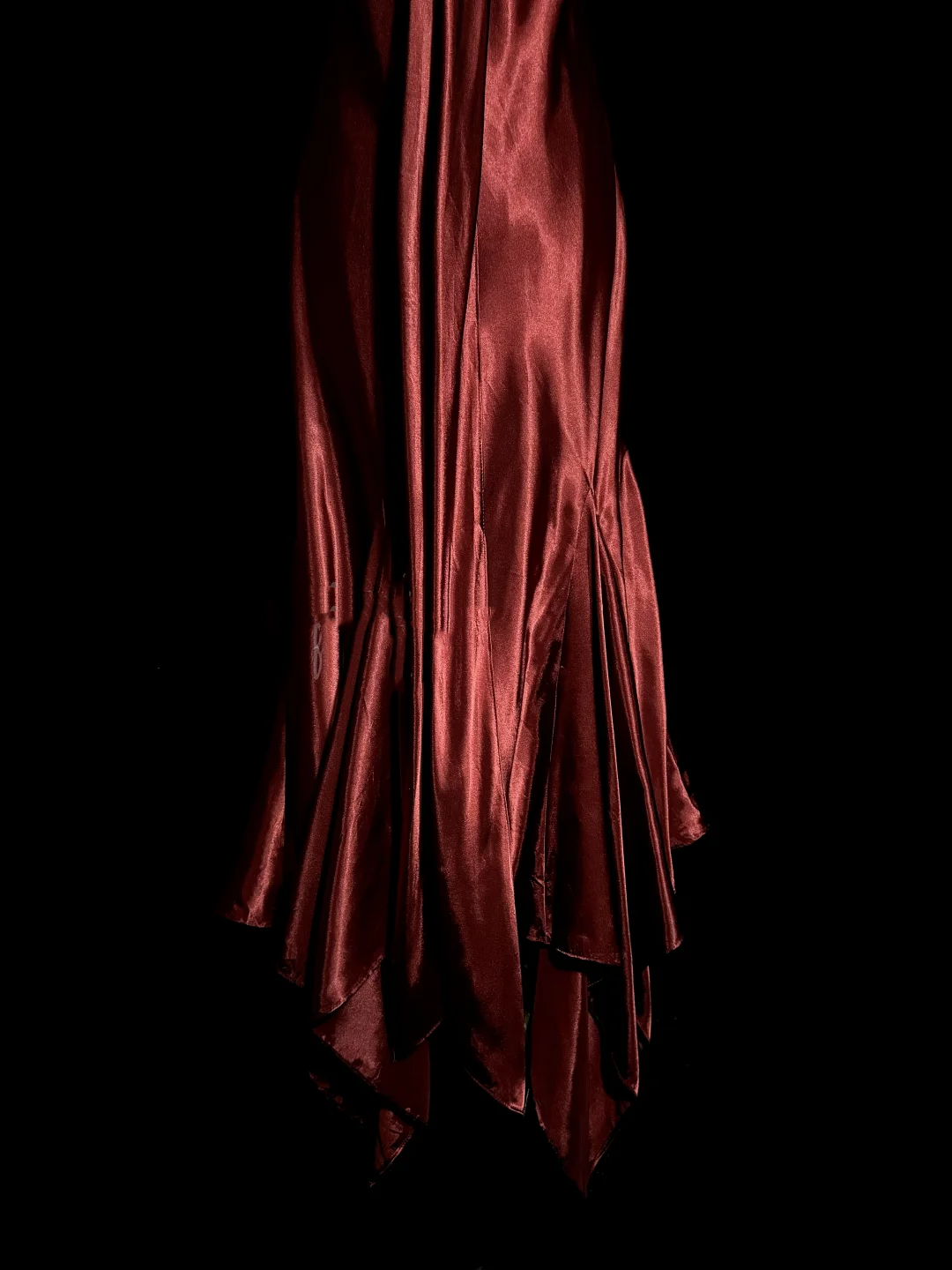 Vintage Mermaid Spaghetti Straps Satin Burgundy Prom Gown Fairy Prom Dresses SD2923