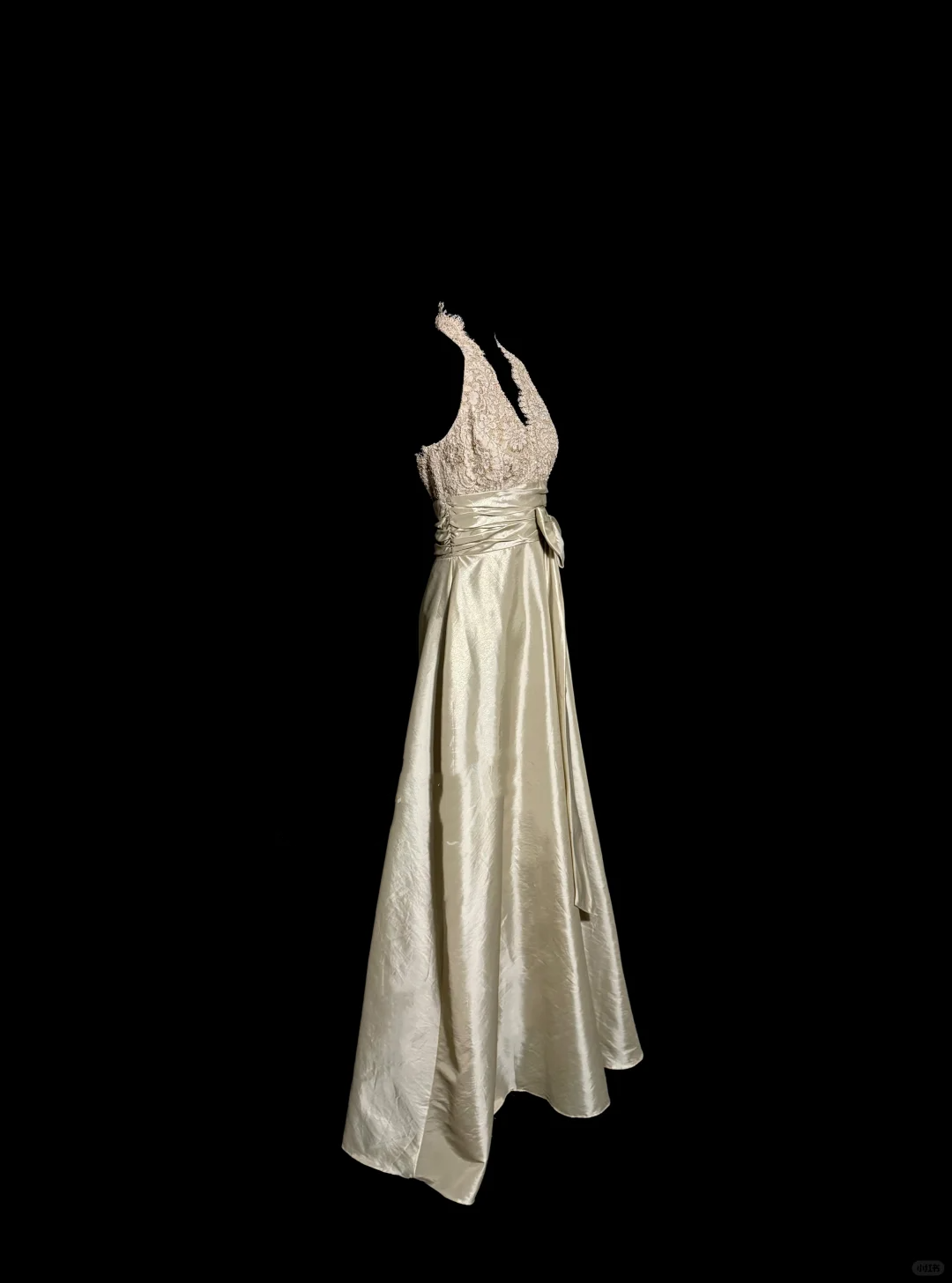 Vintage A line V Neckline Champagne Lace Prom Gown Fairy Prom Dresses SD2924