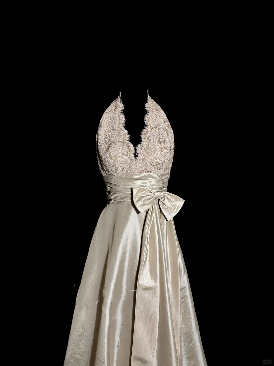 Vintage A line V Neckline Champagne Lace Prom Gown Fairy Prom Dresses SD2924