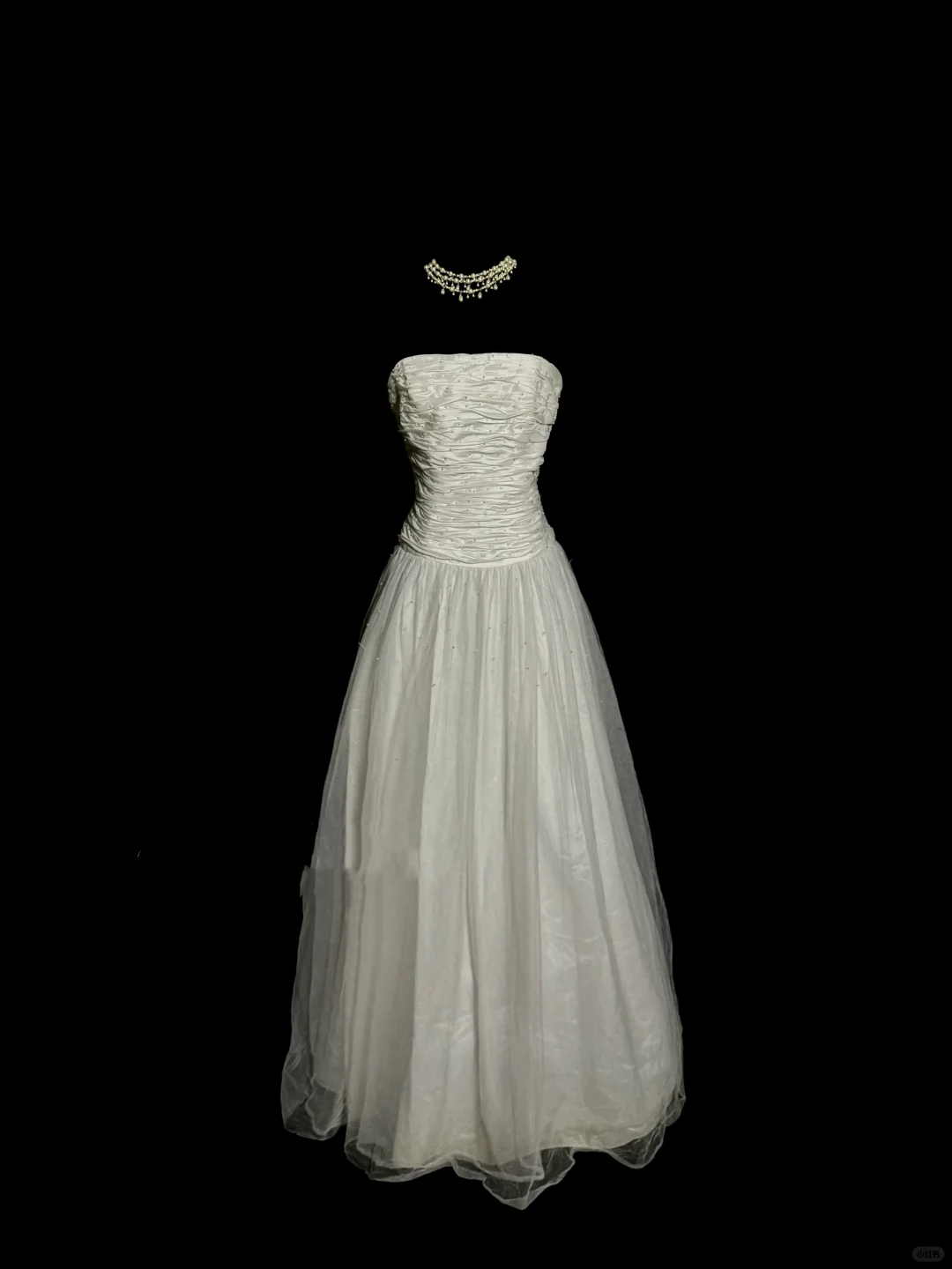 Vintage Ball Gown Strapless Tulle White Prom Gown Fairy Prom Dresses SD2932