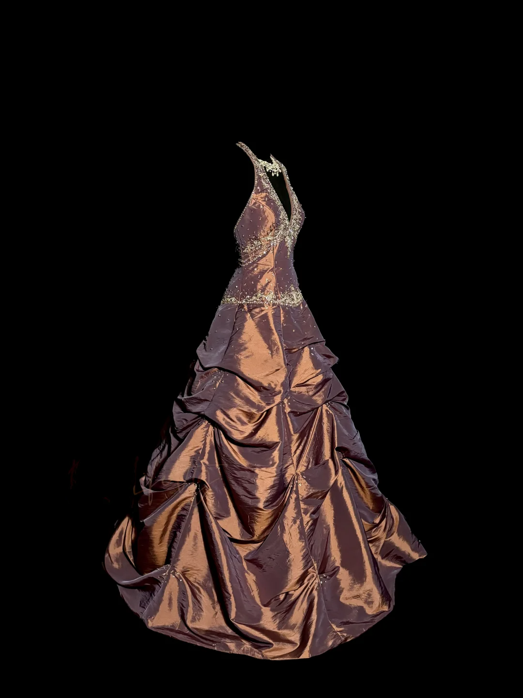 Vintage Ball Gown Halter Brown Sleeveless Long Prom Gown Fairy Prom Dresses SD2933