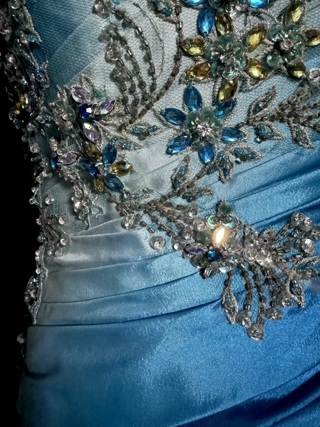 Vintage Mermaid Sweetheart Sleeveless Long Blue Prom Gown Fairy Prom Dresses SD2934