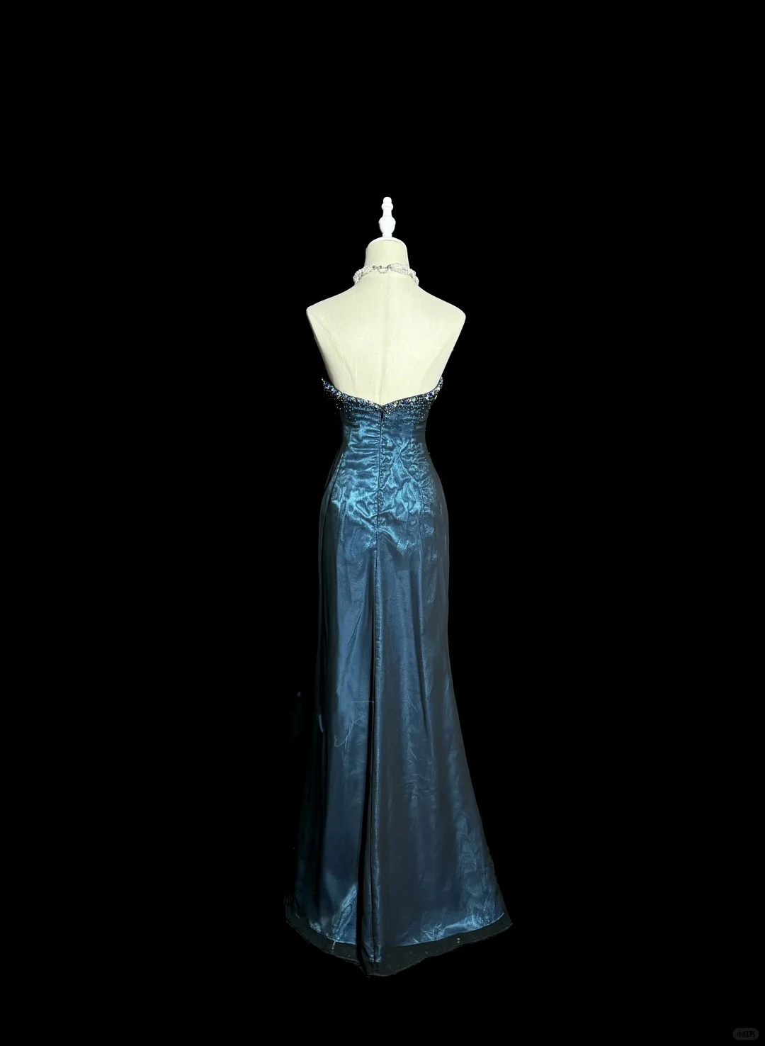 Vintage Mermaid Sweetheart Sleeveless Long Blue Slit Prom Gown Fairy Prom Dresses SD2936