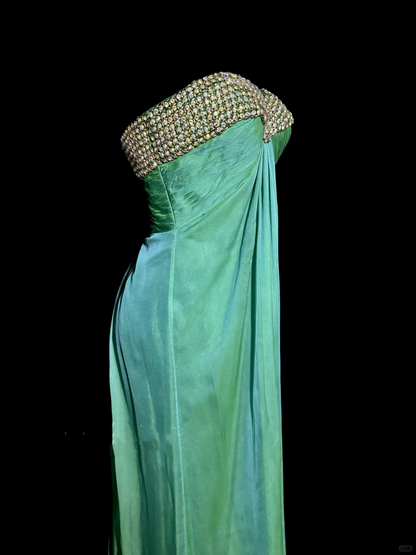 Vintage Mermaid Sweetheart Green Long Prom Gown Fairy Prom Dresses SD2944