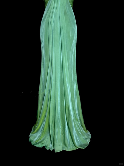Vintage Mermaid Sweetheart Green Long Prom Gown Fairy Prom Dresses SD2944