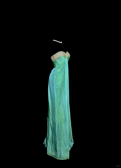Vintage Mermaid Sweetheart Green Long Prom Gown Fairy Prom Dresses SD2944