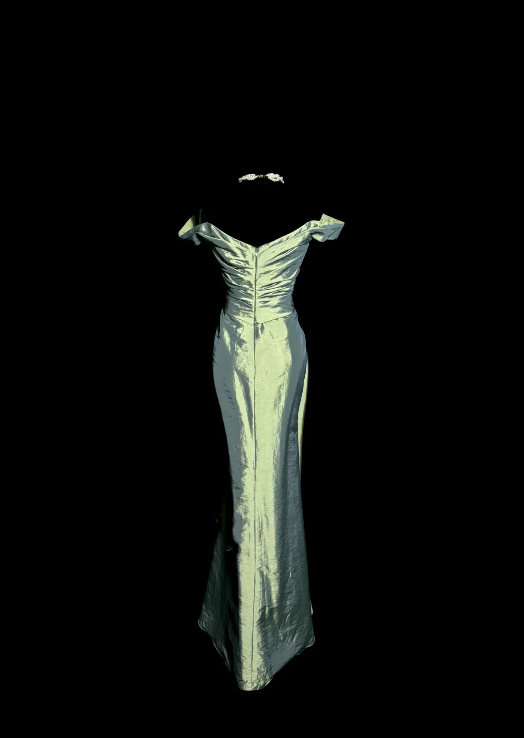 Vintage Mermaid Off The Shoulder Green Long Prom Gown Fairy Prom Dresses SD2945