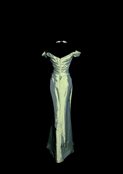 Vintage Mermaid Off The Shoulder Green Long Prom Gown Fairy Prom Dresses SD2945