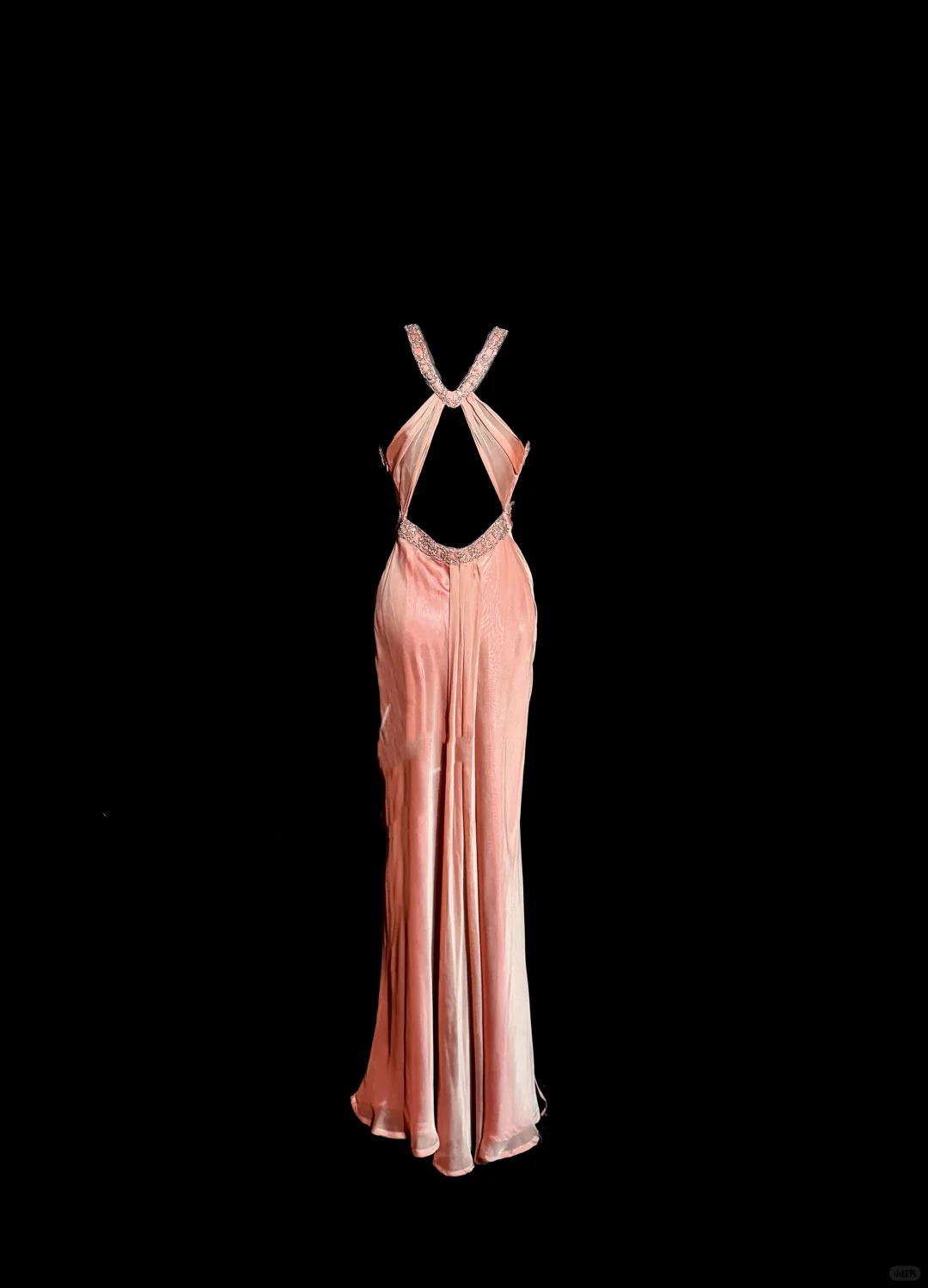 Classy A Line Halter Pink Beads Evening Dress Long Prom Dresses H2956