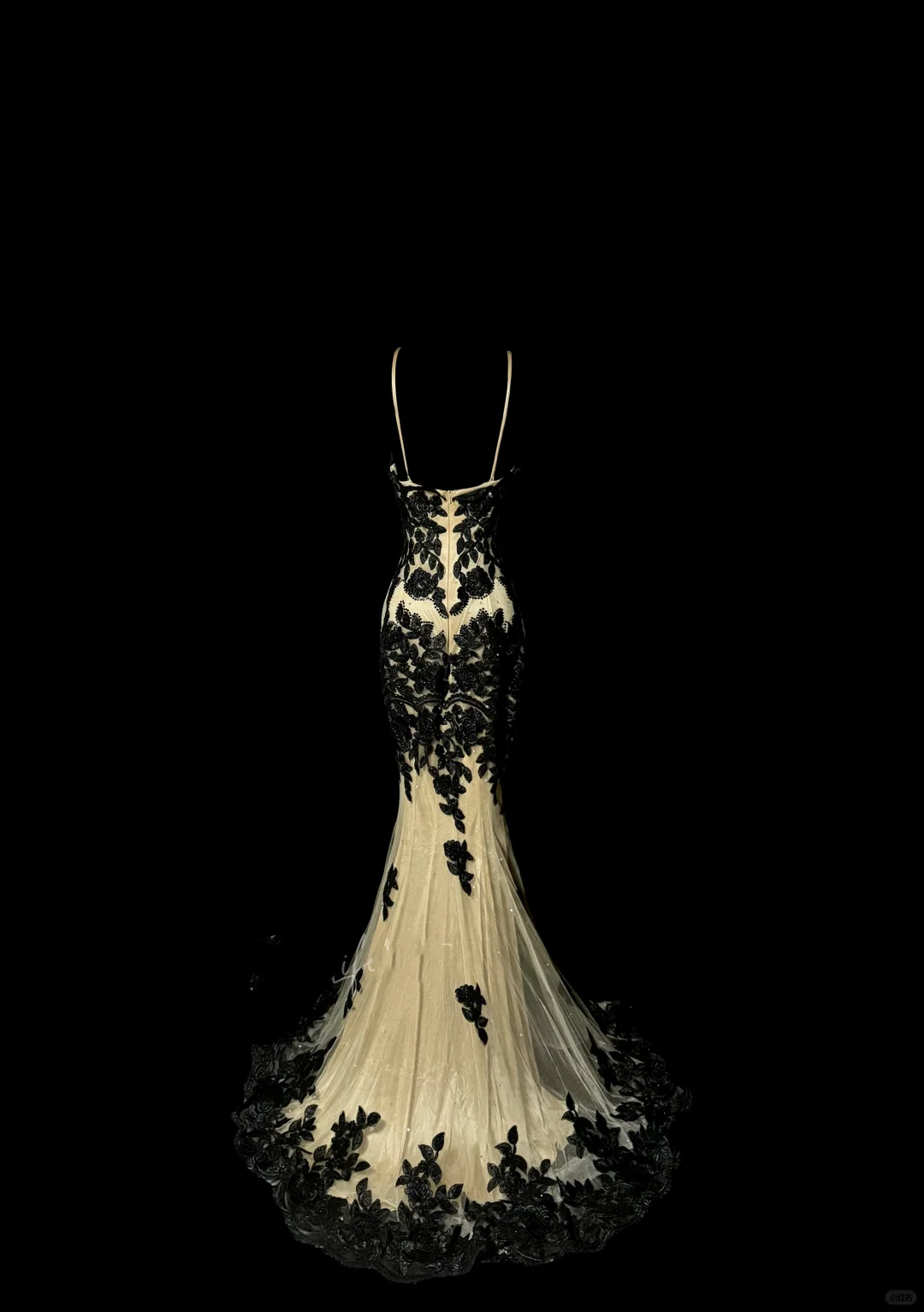 Vintage Classy Mermaid Spaghetti Straps Champagne Tulle Lace Long Evening Dress Prom Dresses H2972