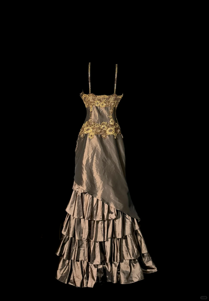 Classy Elegant Mermaid Spaghetti Straps Brown Sleeveless Long Prom Dresses H2973