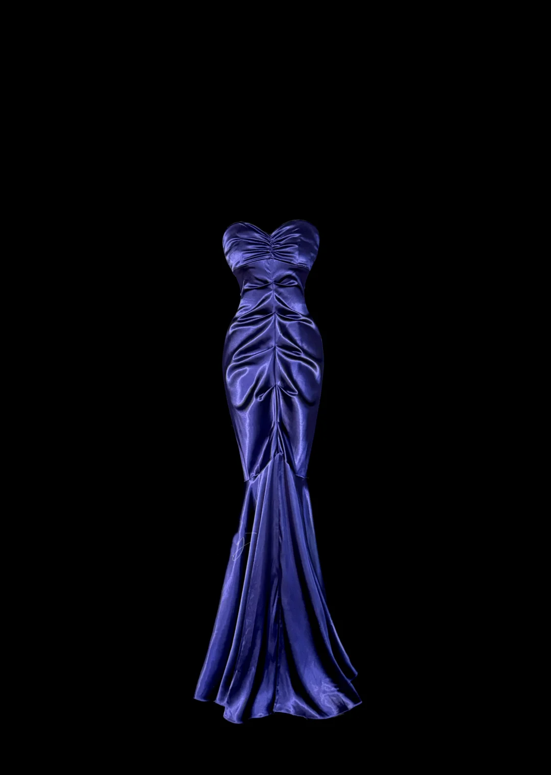 Vintage Classy Mermaid Sweetheart Grape Satin Sleeveless Pleated Long Evening Dress Prom Dresses H2974