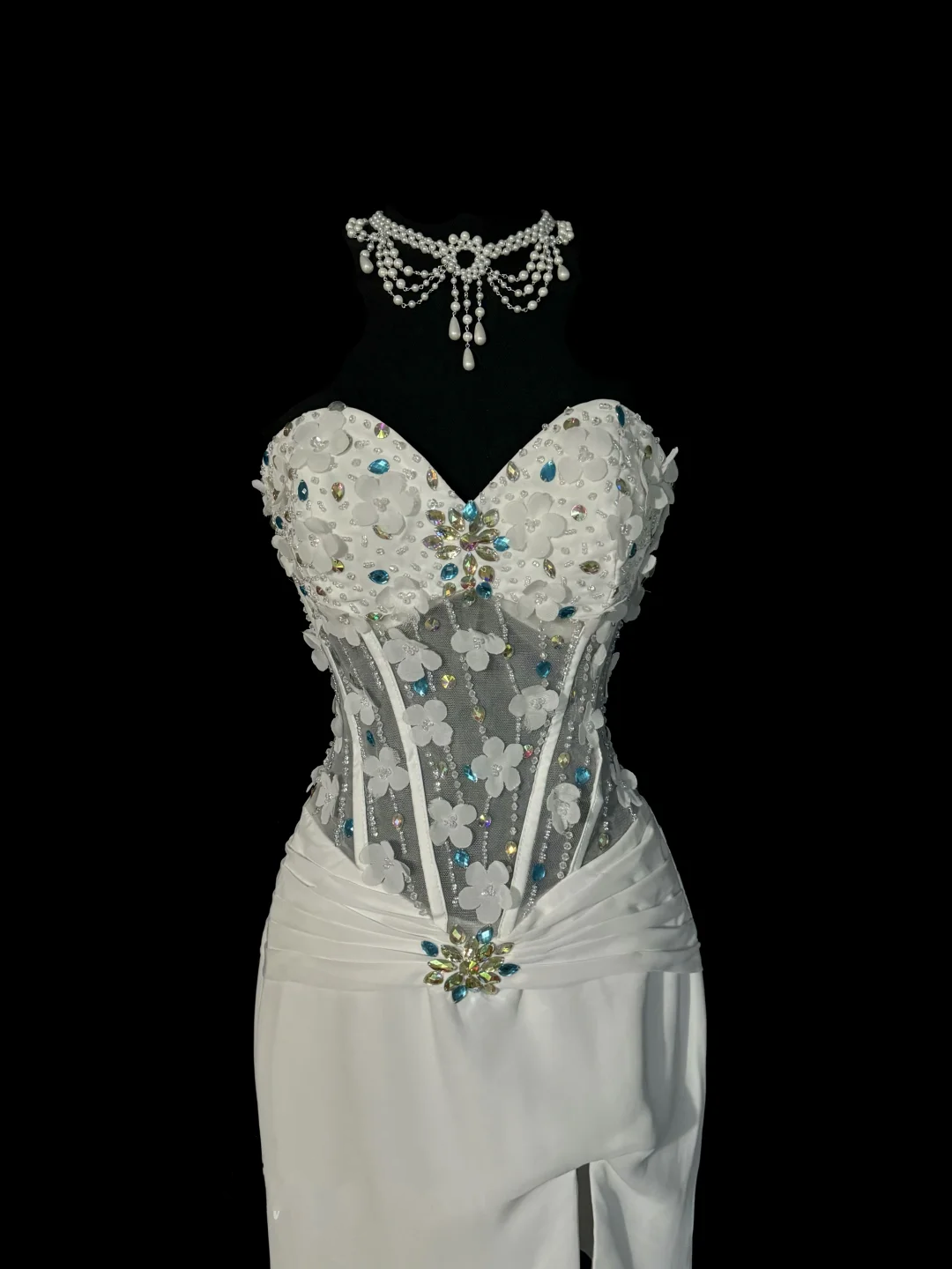 Vintage Classy Mermaid Sweetheart White Chiffon Sleeveless Pleated Long Evening Dress Prom Dresses H2975