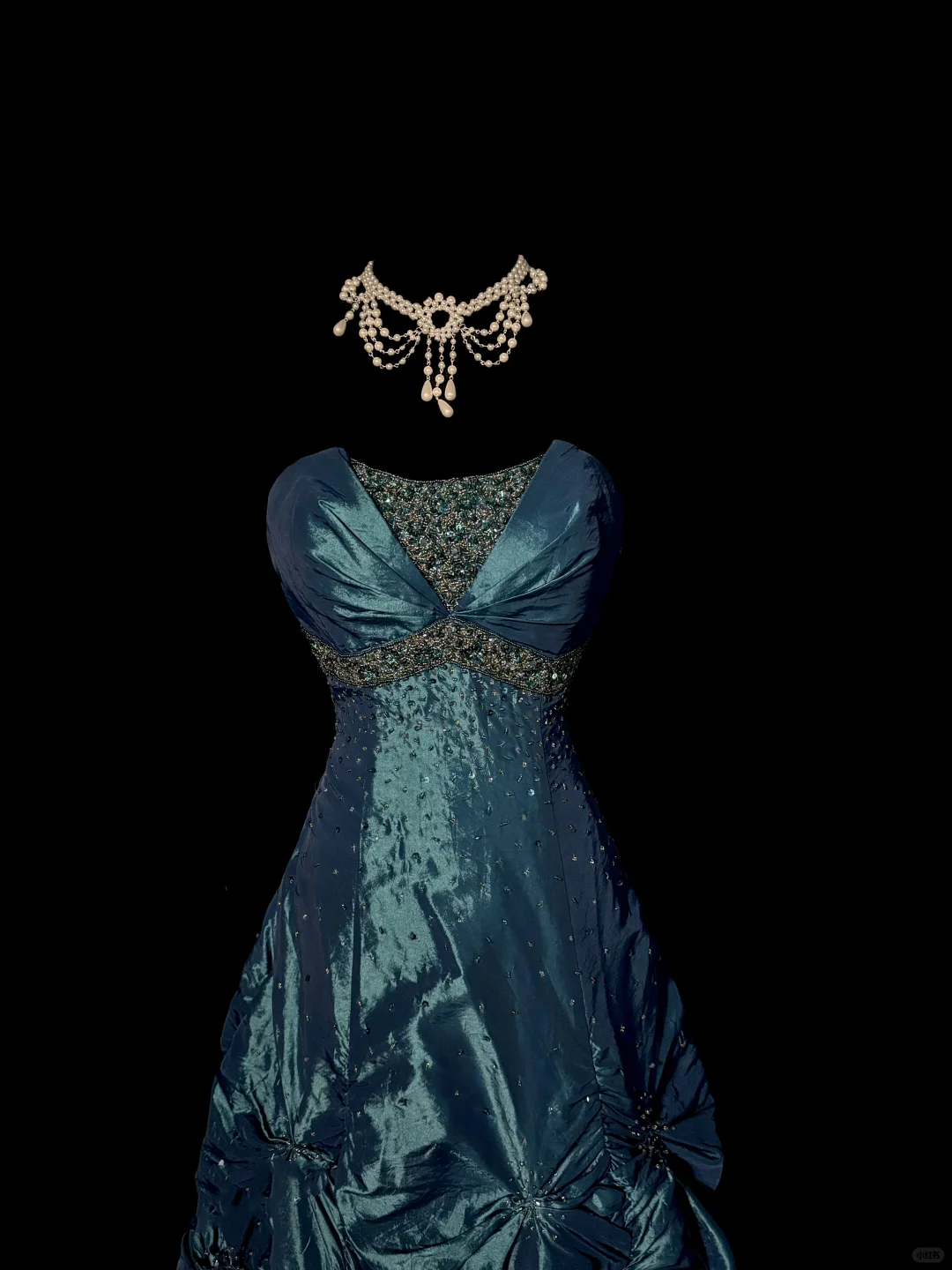 Vintage Classy Ball Gown Strapless Blue Sleeveless Pleated Long Evening Dress Prom Dresses H2976