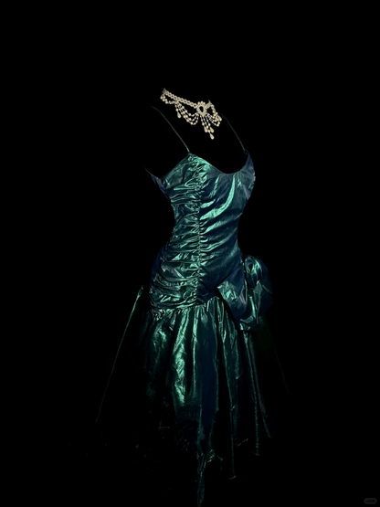 Classy Elegant Mermaid Spaghetti Straps Short Taffeta Sleeveless Prom Dresses H2979